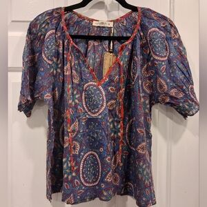 Natural Life Multicolor Paisley Blouse M